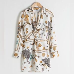 &other stories Linen Seashell Twist Knot Dress